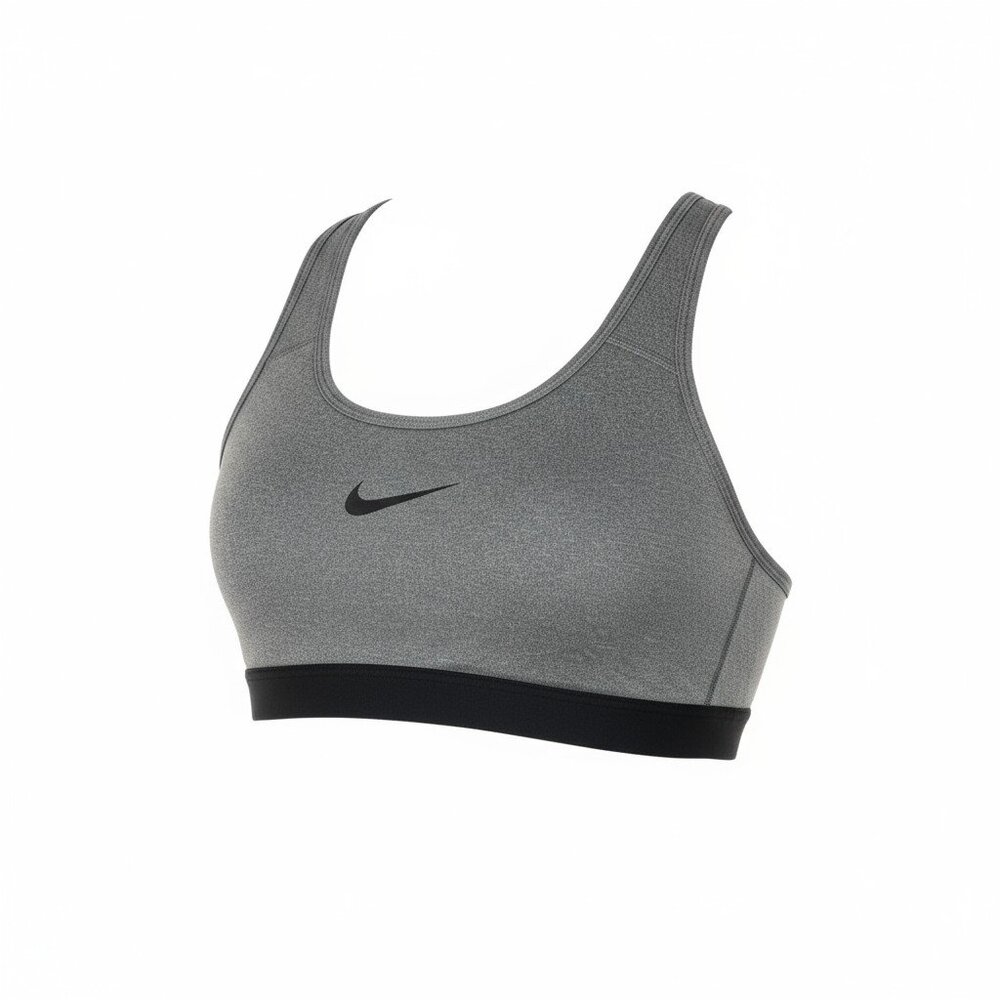 Nike Gray Dri-FIT Swoosh Medium-Support Sports Bra Size S